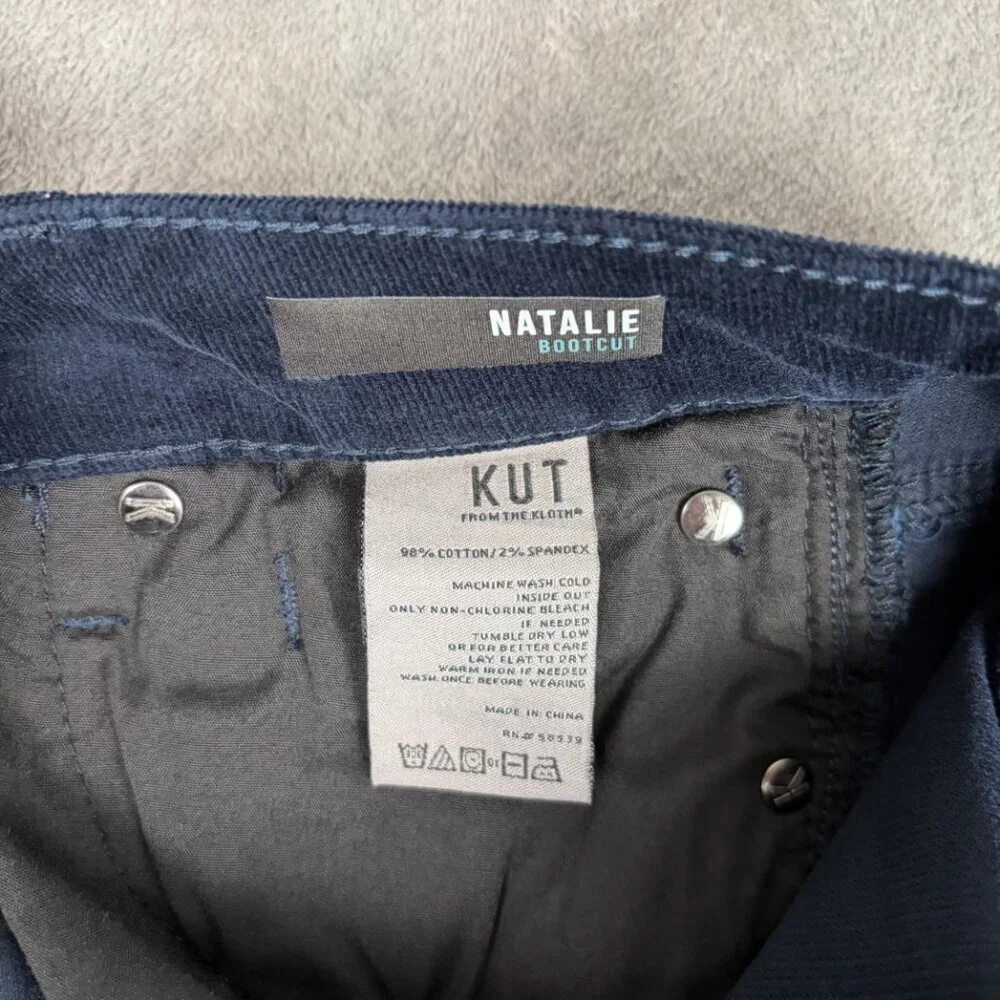 KUT From the Kloth Natalie Bootcut Corduroy Pants Women’s 0 Navy Y2K NWT Classic - Picture 4 of 8
